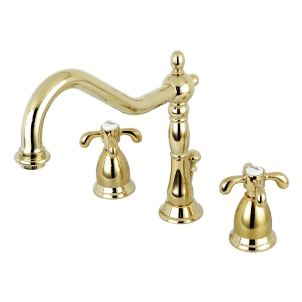 8" Widespread Bathroom Faucet, Polished Brass